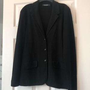 Lauren by Ralph Lauren black knit blazer